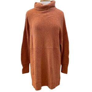 Caslon Nordstrom Rust Knit Long Sleeve Tunic Sweater Mock Neck 1X